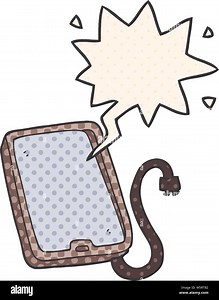 cartoon computer tablet with speech bubble in comic book style Stock Vector Image & Art - Alamy