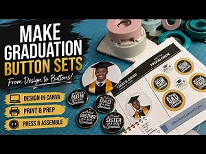 How to Make DIY Graduation Buttons + Cards for Packaging | Canva Tutorial + Cricut Project 2026