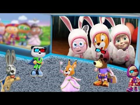 Masha and the Bear and Super Why in Cinema Finger Family | Nursery Rhymes For Children