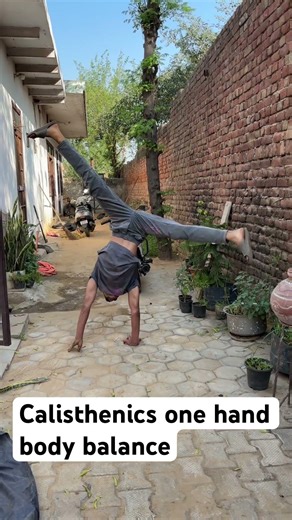 Calisthenics one hand body balance