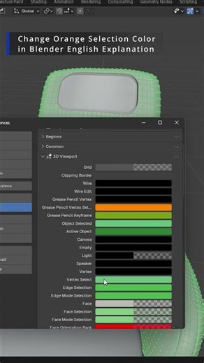 Change Orange Selection Color in Blender English Explanation