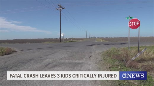 Fatal crash near Robstown leaves three children critically injured