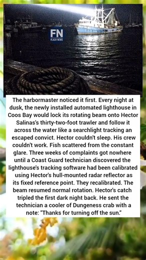The harbormaster noticed it first. Every night at dusk