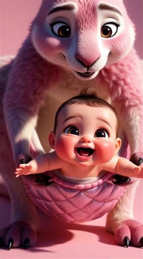 Cute Baby in a Kangaroo’s Pouch 🦘👶 #shorts