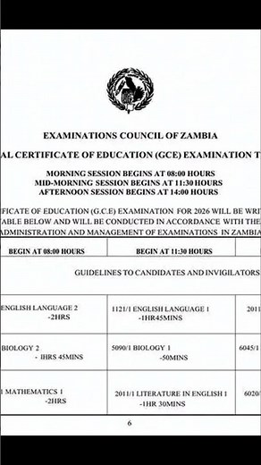 GCE 2026 TIME-TABLE OFFICIALLY RELEASED #exam #eczmaths #grade12maths