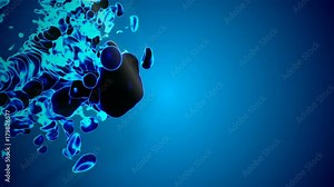 3D animation of flow of glowing ink. Dark Ink are dissipating and beginning to glow. Use as ink background or ink effects on luma matte as alpha channel. V10
