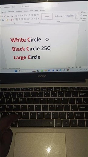White Circle Black Circle Large Circle In Ms Word #computer #education #viralreelsシ #1mviews #shorts