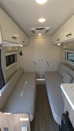 Twin beds… in a van? Absolutely. Meet the 2026 Talavera 1930, a 20'-5" all-wheel drive camper van that’s built for all-in-one comfort and convenience. With two sleeper sofas that convert into twin beds, you can relax during the day and sleep well at night without the need for a bigger RV. Take a deeper look and learn more at www.thormotorcoach.com/talavera. #campervan #fordtransit #awd #vantour #vaninterior #classbrv | Thor Motor Coach