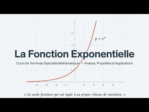 Tout Comprendre sur la Fonction Exponentielle en 5 Minutes | Définition, Dérivée & Exercices
