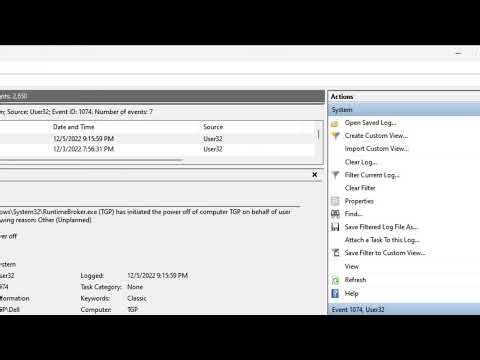 Find unexpected shutdown events and their causes