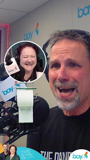 Oh no, Mark discovered a toilet roll put on a holder the wrong way! 🧻Watch to find out how it happened... #markandmilly #themorningcrew #bay939 | bay 93.9 Geelong