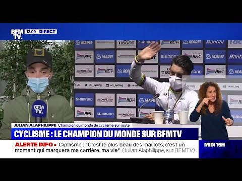 "C'est le plus beau des maillots": Alaphilippe revient sur son titre de champion du monde sur BFMTV