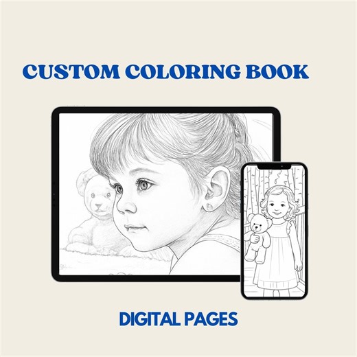 Personalized Coloring Book From Your Photos | Custom Printable Coloring Pages PDF | Digital Coloring Book Gift for Kids & Adults - Etsy