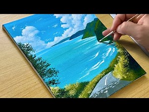 How to Draw a seascape / Acrylic Painting for Beginners