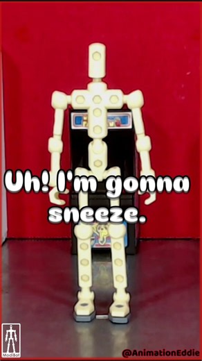 Animation Eddie on Instagram: "#ModiBot Mo is Gonna Sneeze in #StopMotion #Animation #Toys #StikBot"