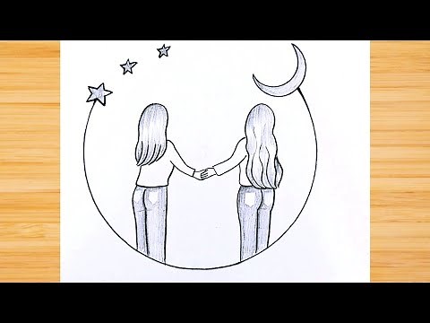 Dibujo especial para las mejores hermanas/ Dibujos a lápiz paso a paso