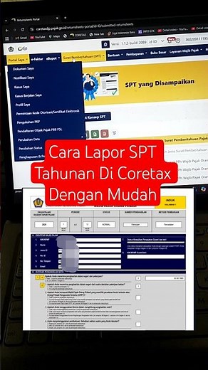 ​How to Easily Report Annual Tax Returns at Coretax #coretax #coretaxpajak2025 #coretaxdjp