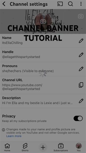 CHANNEL BANNER TUTORIAL#like #subscribe #youtube #shorts #tutorial