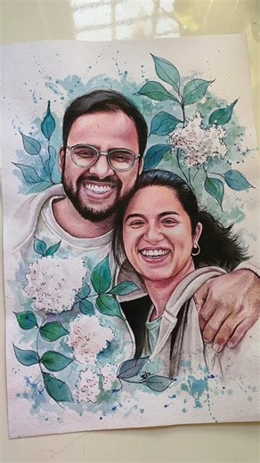 Bushaina Riyas on Instagram: "Water colour painting on A3 size paper . #portraitdrawings #customisedportraits #customisedgifts"