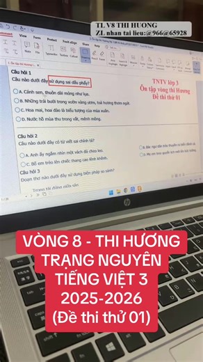 Thi Hương Trạng Nguyên Tiếng Việt Lớp 3 Vòng 8