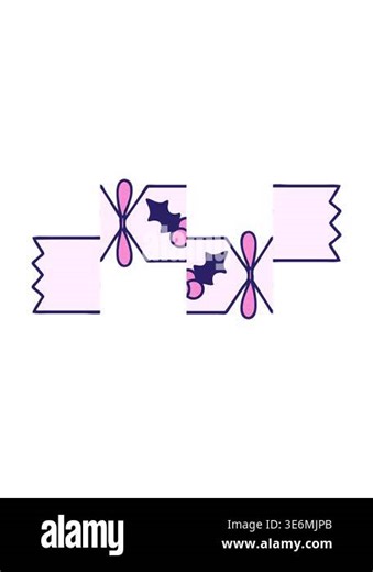 splitting motion animation of cute cartoon of a christmas cracker Stock Video Footage - Alamy