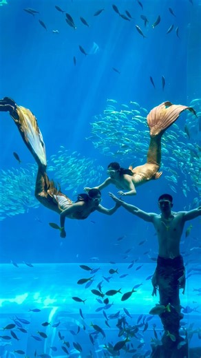 越南【富國島】沒看這場真的會謝！超震撼！在世界前五大超巨水族箱看到男魚跟女魚。珍珠奇幻樂園 VinWonders 海龜水族館｜#趣你的旅行 #富國島 #美人魚秀