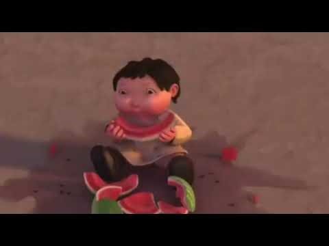 Roshan the Ice Age Baby eats Watermelon