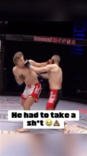 An MMA fighter in BraveFC ran out of the cage to use the bathroom after his quick knockout