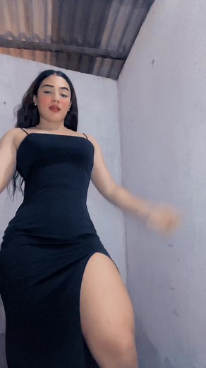 Elegant Black Dress with High Slit Style Showcase