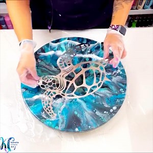 🌊🐢Sea Turtle Ocean Art! Abstract Art . #kanellaciracoart #art #acrylic #acrylicart #acrylicpainting #satisfying #AmaZing #viralreels #painter #seaturtles | Kanella Ciraco Art