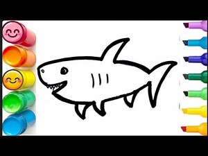 How to draw a cute baby shark 🦈 drawing for kids and toddlers