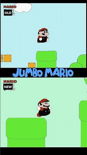 JUMBO MARIO OLD Vs. NEW GAME OVER! #fangame #mario #mariobros #supermario #jumbo #gameover #shorts