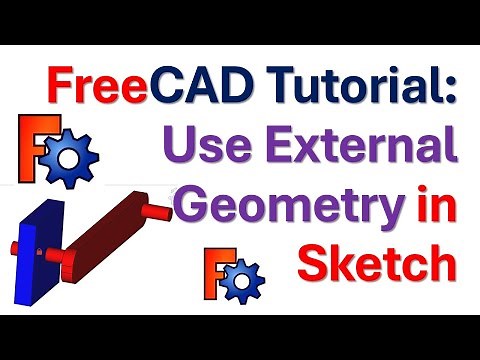 FreeCAD Tutorial: Use External Geometry in Sketch - Use External Geometry (Points-Lines) in a Sketch
