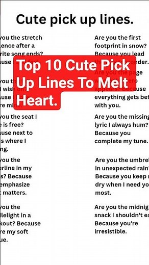 Top 10 Cute Pick Up Lines to Melt Hearts 💞.Try these pick up lines.#shorts