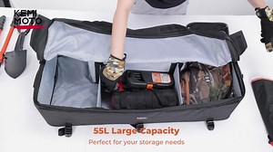 KEMIMOTO 80L ATV Cargo Storage Bag with 13L Additional Cooler and Adjustable Divider, Water-Resistant Zipperless Rack Bag Compatible with Polaris Sportsman Can-Am Kawasaki Brute Force Arctic Cat