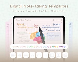450 Digital Note-taking Templates – Colorful Note Templates – Multi-layout Templates – Student Note Templates | Android, iPad Note Templates - Etsy