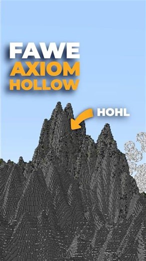 Hollowing out terrain with FAWE or Axiom ⛰️ #minecraft #minecraftbuilding