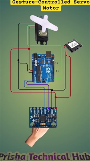 Gesture Controlled Servo Motor using Arduino | MPU6050 Hand Movement Project #shorts #diy