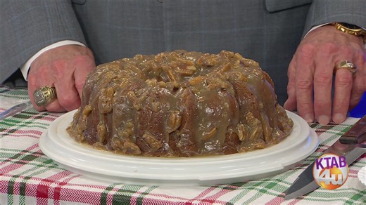 Sam Nichols shares his recipe for Bourbon-Pecan Pound Cake With Caramel-Pecan Sauce