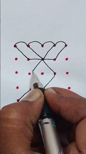 5×5 esay dots rangoli Design #art #dialyrangoli #rangoli #easy #easyrangoli #simple #kolam #muggulu