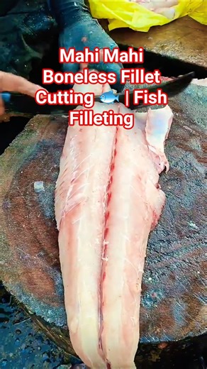 Mahi Mahi Boneless Fillet Cutting 🐟 #MahiMahi #FishFillet #BonelessFish #SeafoodShorts #FilletSkills