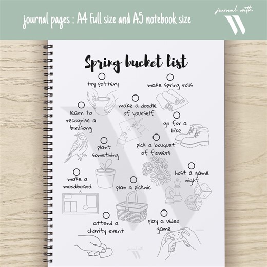 Spring Bucket List Printable | Romanticize Your Month - Etsy