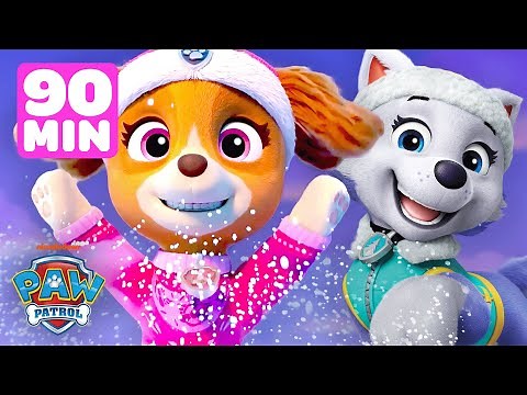 PAW Patrol Holiday & Snow Rescue Missions! 🚁☃️ w/ Skye & Everest | 90 Minutes | Shimmer and Shine