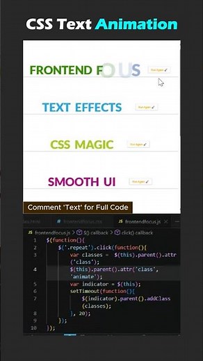 🔥 7 CSS Text Animations Collection | Pure HTML CSS Creative Effects #shorts