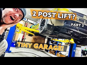 How-To fit, 2 post lift in a small garage! @Equipment4Garages low height 2 post lift. p.2