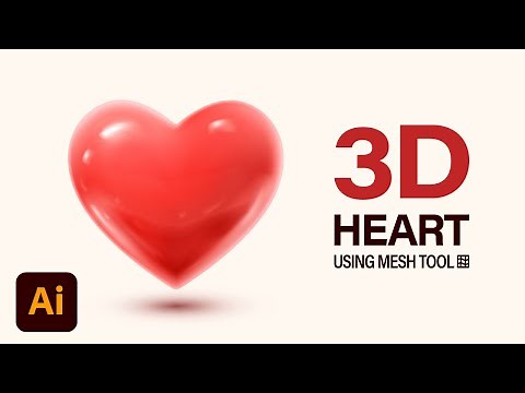 How to make 3d looking heart shape. Adobe illustrator tutorial.