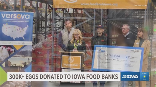 300K  eggs donated to Iowa Food Banks