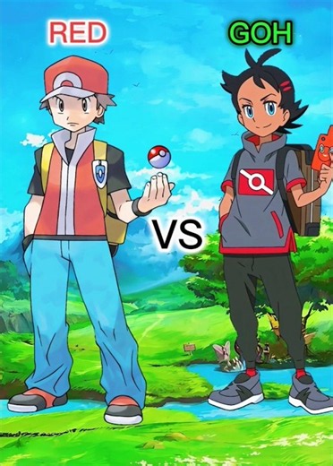 Red vs Goh ⚡ Who Is The Strongest Pokémon Trainer? 🔥 | Pokémon Comparison #shorts
