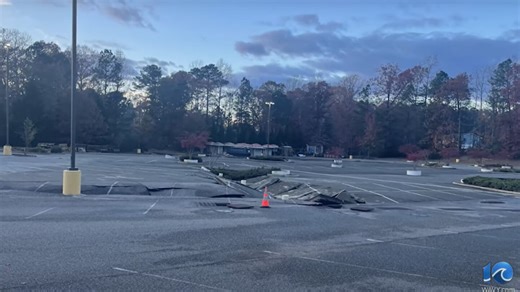 'It's a new one for us': Underground fire causes collapse of parking lot at Va. shopping outlet