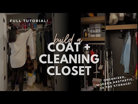 Coat & Cleaning Supply Closet Makeover | Full Tutorial + Before & After | Weekend DIY Project